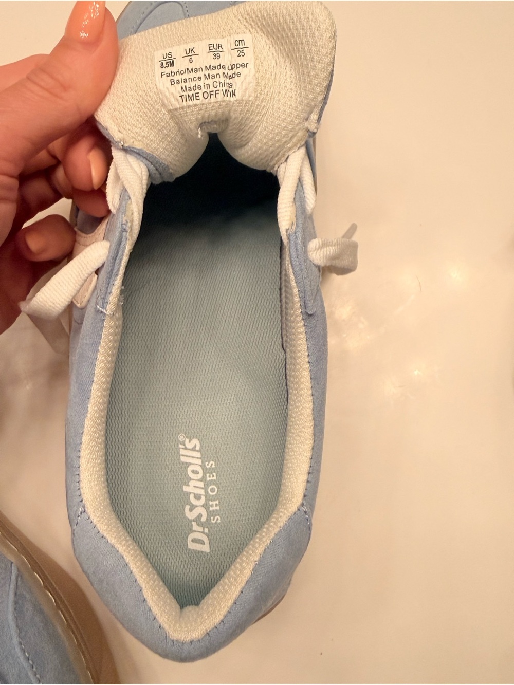 Dr. Scholl's Light Blue Suede Sneakers NEW Never Worn - Picture 7 of 8